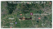 Last Flight Path of RAF 190 Squadron Stirling IV L982 L9-N - shot down 21 September 1944 - over Arnhem, Netherlands on the 1st day of the attempted allied invasion of the Netherlands - code named 'Operation Market Garden'. All air crew were killed.