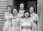 Taken outside the Whenuapai WAAF Barracks late 1940'sBack row: Pat Atwood, Olive Lawless. Elsie Jarman.Front row: Margaret Sinclair and Audrey Edge.