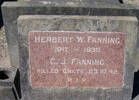 Memorial for Carl James FANNING - HERBERT W FANNING, 1917-1939; C J FANNING, killed Crete, 23 October 1942. R.I.P. This Memorial can be found in the Taruheru Cemetery, Gisborne Block 12 Plot 80