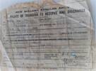 Copy of Original NZ Regular Army transfer to Reserve and Discharge.