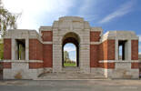 Entrance to Lijssenthoek Military Cemetery, Poperinge, West-Flanders, Belgium.