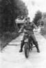 Cyril and his motorcycle, rumored to be one of the first in New Zealand, now on long term loan to New Zealand Transport Museum  (MOTAT)