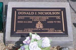657415, 2nd NZEF, J FORCE, Cpl DONALD J NICHOLSON, 5 Eng Coy, died 16.3.2006 aged 76 years. JAQUELINE M. NICHOLSON, died 19.8.2006 aged 76 years Both are buried in the Taruheru Cemetery, Gisborne Block RSA 32 Plot 73 