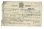 Sugar permit for Sergeant John Findlay