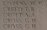 Albert's name is inscribed on Messines Ridge NZ Memorial to the Missing, West-Flanders, Belgium.