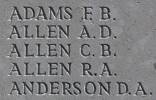  Charles Allen's name is inscribed on Caterpillar Valley NZ Memorial to the Missing, France.