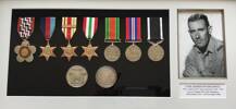 Medals mounted by Julian Cook, Cyril Bradwell's grandson, 2018