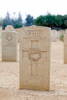headstone in Alamein Cemetery, Egypt