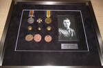 The WW1 medals and memorabilia of James Goodyer framed for the Centenary of WW1.