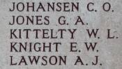 William Kittelty's name is on Chunuk Bair New Zealand Memorial to the Missing, Gallipoli, Turkey.