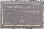 Grave plaque Simpson Alexander Dunbar (Sam) DFC