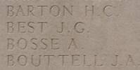 James Best's name is inscribed on Messines Ridge NZ Memorial to the Missing, West-Flanders, Belgium.