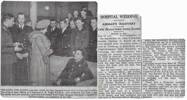 Newspaper clipping from January 1944, the King and Queen visit the New Zealand Forces Club, London.
