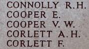 Victor's name is on Chunuk Bair New Zealand Memorial to the Missing, Gallipoli, Turkey.