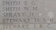 James Stewart's name is inscribed on Tyne Cot Memorial to the Missing, Belgium.