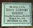 Grave plaque for Keith K. Morriss.  Photo taken August 2019
