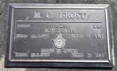 Grave plaque Frost Mervyn Calderwood
