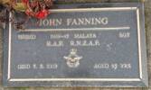 Fanning John Nth Shore Memorial Park bronze Plaque