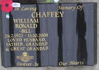 In Loving Memory of William Ronald CHAFFEY - BILL -
26.2.1922 - 15.10.2008
Loved Father, Grandad & Great GRANDAD
Forever in our Hearts
His wife is also buried with him 
Nola Lillian CHAFFEY 
b. 26 Dec 1929 & d. 18 April 2020 aged 90yrs
They are buried in the Taru heru Cemetery Gisborne
Blk I Plot 825
