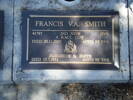 FRANCIS V. A. SMITH 41787 2nd NZEF 4 R.M.T. Coy DVR died 20.11.2007 aged 97 yrs: ELIZABETH E. SMITH died 15.1.2011 aged 92 yrs.