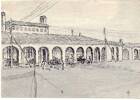 Ink drawing by J H G Alp, one of several sketches of POW camp