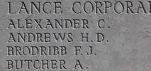 Hugh's name is inscribed on Caterpillar Valley NZ Memorial to the Missing, France.