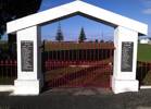 Tokomaru-Bay-Memorial-Gates - N A Plummer&#39;s name appears on these Memorial Gates, which are at the entrance to the Sports Grounds