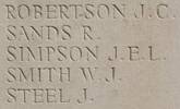 James Simpson's name is inscribed on Messines Ridge NZ Memorial to the Missing, West-Flanders, Belgium.