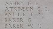Thomas Baillie's name is inscribed on Tyne Cot Memorial to the Missing, Belgium.