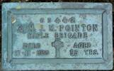 RFM # 65442 J M POINTON RIFLE BRIGADE Died 17-11-1955 aged 55yrs He is buried in the Taitā Lawn Cemetery, Naenae, Lower Hutt - PLOT: Block 11 Row P Plot 34.