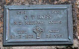 2nd NZEF, 9519 Pte G T ROSS, NZ Medical Corp, died 20 March 1972 aged 56 years.
He is buried in the Taruheru Cemetery, Gisborne 
Blk RSA Plot 646