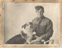 There are several formal photos taken of Dad before he went off to the war, obviously taken in case he didn't return.  This one is particularly lovely because dogs loved him and Shorty was very much a part of the family.  Also there was Shorty, Stump, Plonk and two Ringos.  The rough state of the photo is also intentional.  His father Dick Gill had a "museum" on the family farm when he nailed all the family photos and memorabilia gathered over the years.  It got so large he had to add on another room, which meant the photos sadly deteriorated over the years, but it makes them all the more special when you know hundreds of family members got to see the photos.  