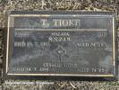 plaque at Hillcrest Cemetery, Block RSA Y, Plot 100