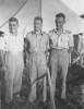 Photograph of  27752 Lieutenant James Ambrose Barr, 27712 Captain George Linton Hayman & 27762 Lieutenant James Clifford Chapman, of the 16th Railway Operating Company, N.Z.E. 
Taken in Egypt in 1942 by 27500 Sapper David William Petch.