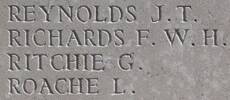 Laurie's name is inscribed on Caterpillar Valley NZ Memorial to the Missing, France.