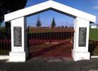 Tokomaru-Bay-Memorial-Gates - Pte M Haenga&#39;s Name appears on these Memorial at the entrance to the Sports Grounds