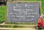 Memorial to Andrew on his parents William and Rachel headstone in Feilding Cemetery. 