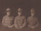 L-R: Spencer Roland Rupert, Alfred William and Leslie Harold Gawler (brothers) in WWI uniform