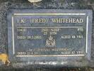 Pte # 33438 F K (FRED) WHITEHEAD 2nd NZEF - 25 BTN Died 39.5.2005 aged 88yrs & M J  (MITZI) WHITEHEAD died 21.4.2012 aged 87yrs Both are buried in the Hillcrest Cemetery, Whakatane Plot: Block RSA Ash Berm Plot 50
