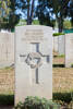 Merton's gravestone, Enfidaville War Cemetery, Tunisia.