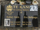 TE KANI; In Loving Memory Of L/Corporal 829067 2nd NZEF J Force SYDNEY KNOX, Died: 17.8.2003, Aged 76 Years. 
EVA MAHANGA, Died: 3.6.2016, Aged 86 Years.
Both are buried in the Taruheru Cemetery, Gisborne
Blk G Plot 663