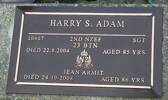 Harry Samuel Adam 25.4.1919 - 22.8.2004
Jean Armit 1922 - 24.10.2008
Invercargill Eastern Cemetery - Soldiers Avenue Ashes, Block 3, Plot 134A