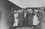 "This photograph shows a group of New Zealand medical and military staff at New Zealand General Hospital, Brockenhurst. Florence de Lisle is second from the right at the front.
Photographer, unknown.
Date, 1916 - 1918."