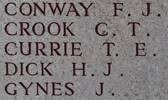 Thomas Currie's name is on Lone Pine Memorial to the Missing, Gallipoli, Turkey.