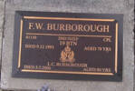 2nd NZEF, 41130 Cpl F. W. BURBOROUGH, 19 Btn, died 9 December 1995 aged 78 years. L. C. BURBOROUGH died 3.5.2006 aged 80 yrs. Both are buried in the Taruheru Cemetery, Gisborne Block RSAAS Plot 158