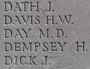 Mervyn's name is inscribed on Caterpillar Valley NZ Memorial to the Missing, France.