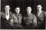 The four Williams brothers, during WW2.  Sons of Edward John Williams and his wife Eliza Clementina Williams (nee Harris).  

Left to Right:  Herbert, Lloyd (234833 Trooper Lloyd Nolan Williams – A Squadron, Cavalry Division, 2nd NZEF), Reg (576301 Private Albert Reginald Williams, 36th Battalion, 2nd NZEF), Edward