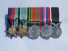 1939-1945 Star, Air Crew Europe Star, Defence Medal, 1939-1945 Star, New Zealand Medals.