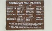 Rifleman James Cran&#39;s name appears on the name tablet of the Maungaraki War Memorial (1914-1918) - at Maungaraki, Wairarapa.