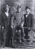 Henry Taylor (miner of Irishtown, Thames) with his sons John Thomas Taylor (butcher of Thames) and William James Taylor (miner of Waiotahi Creek). In this photo, William is in the South African War uniform (center). He enlisted 5 Jan 1902 at aged 23. His brother John Thomas Taylor (on the left) also enlisted in 1900, aged 22 and again in 1902, aged 24.